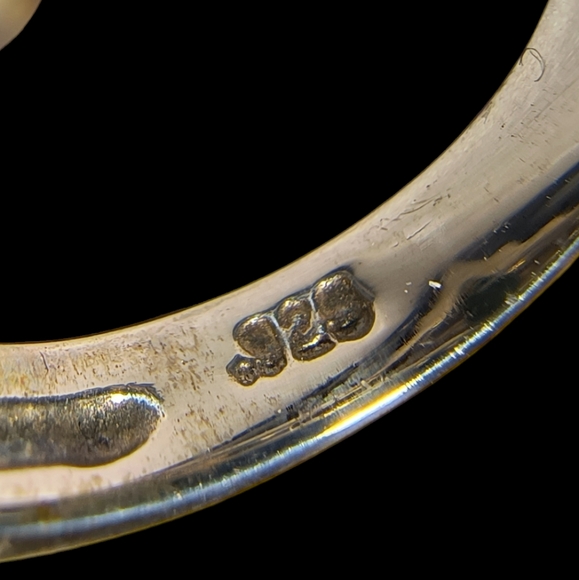 Vintage Badavici Green Rhinestone & Sterling Silver Art Deco Solitaire Ring - Picture 10 of 11